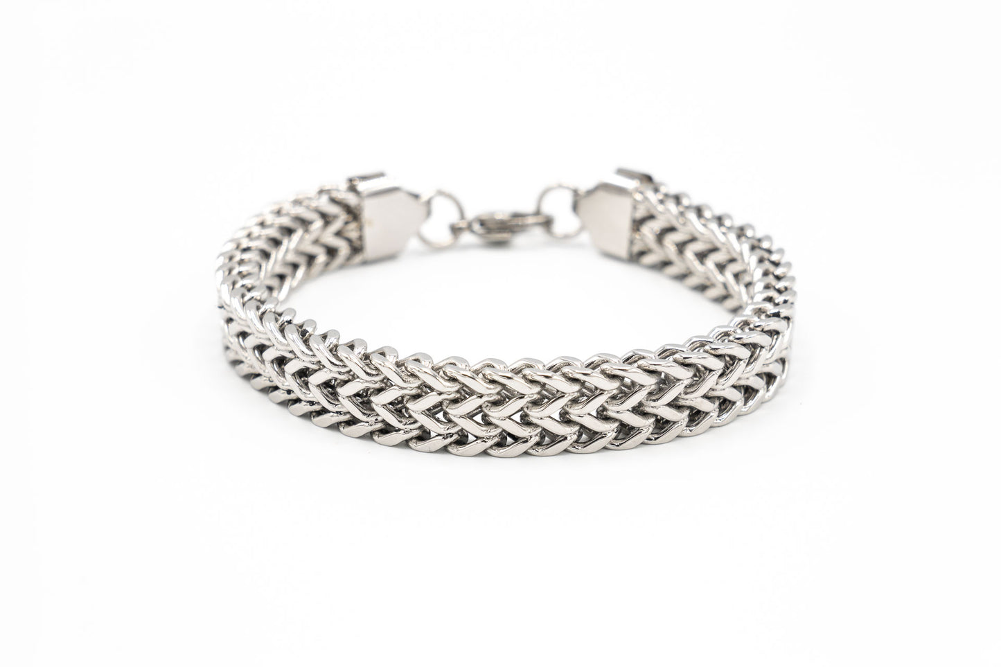 BRACCIALE UOMO CATENA ACCIAIO SPESSA 10MM MIS:21 CM CON MOSCHETTONE IM75