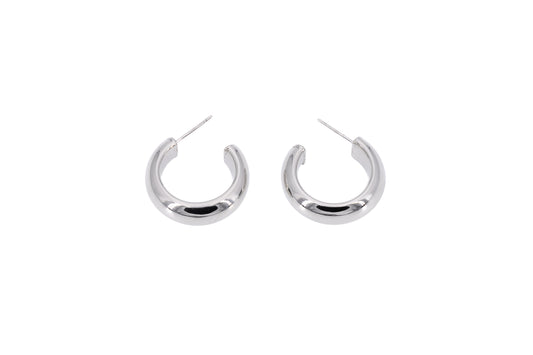 ORECCHINI ACCIAIO SEMICERCHIO BOMBATO 20MM LA13R