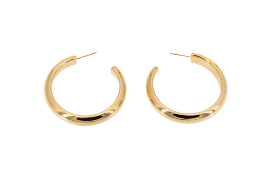 ORECCHINI ACCIAIO SEMICERCHIO BOMBATO 39MM LA14O