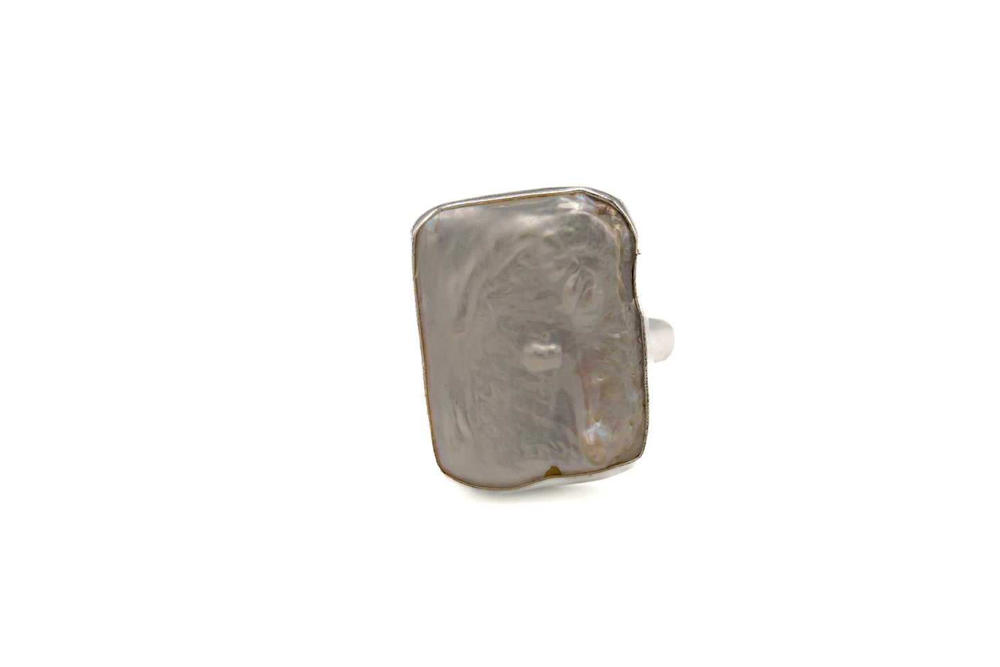 ANELLO OTTONE RETTANGOLO PERLA MO36R