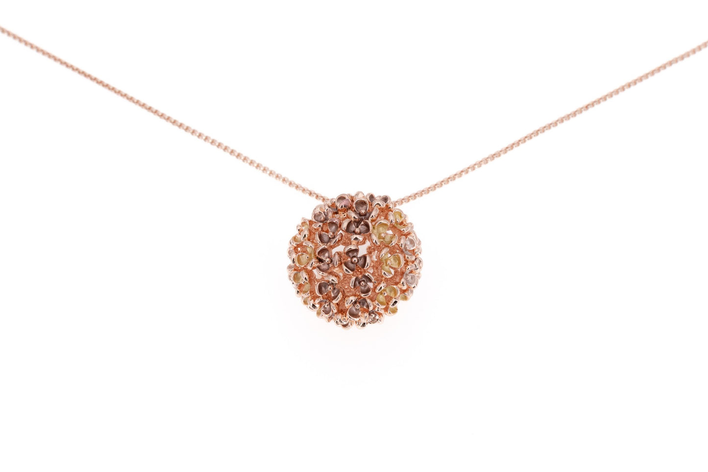 COLLANA CATENA LUNGA ZAMA SFERA CON FIORELLINI QE3665