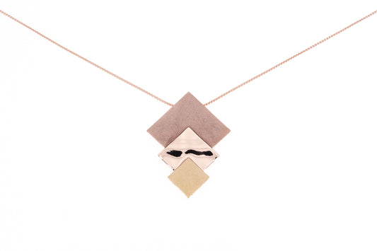 COLLANA CATENA LUNGA ZAMA TRE ROMBI SOVRAPPOSTI QE3668