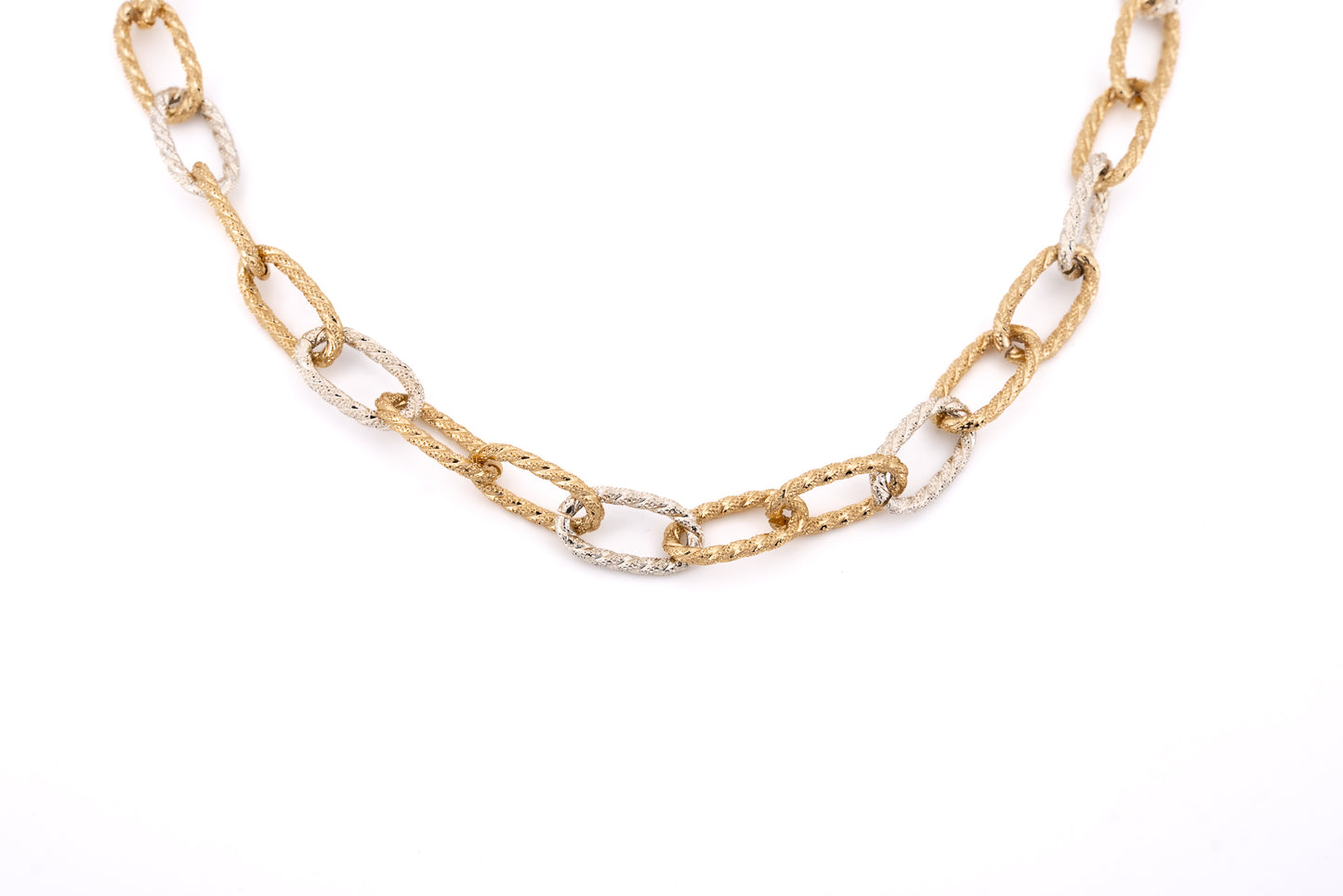 COLLANA LUNGA ALLUMINIO CATENA BICOLOR SATINATA WA820