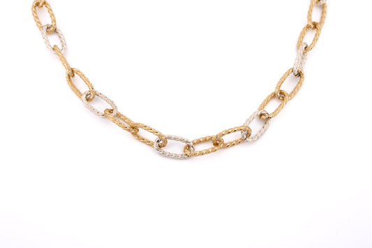 COLLANA LUNGA ALLUMINIO CATENA BICOLOR SATINATA WA820