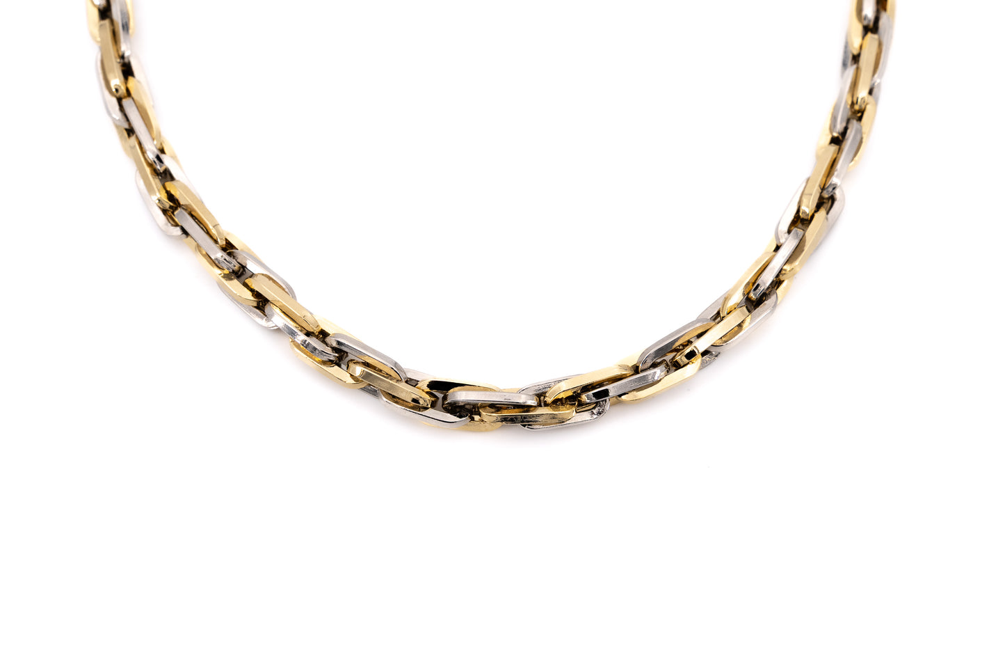 COLLANA CORTA ALLUMINIO CATENA BICOLOR INTRECCIATA LUCIDA WA833