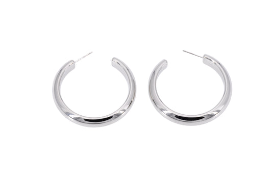 ORECCHINI ACCIAIO SEMICERCHIO BOMBATO 39MM       LA14R