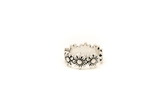 ANELLO ANCHE MIGNOLO REGOLABILE ZAMA BAGNO IN ARG.ANT.(15+17MM) FIORI       QM155