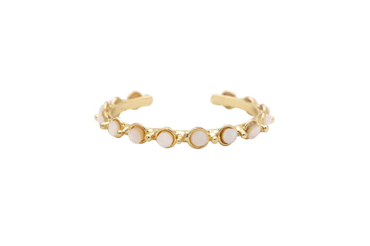 BRACCIALE OTTONE MULTI PIETRE MADREPERLA        SH517