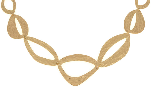 COLLANA CORTA OTTONE OPACO NAVETTE STILIZZATE       XS356